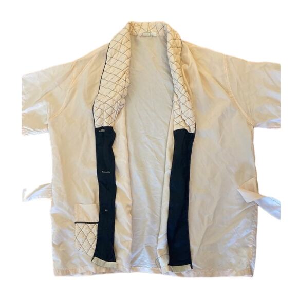 1950s Paultex New York Short Sleeve Quilted Smoking Jacket Size 36 small - Picture 8 of 13